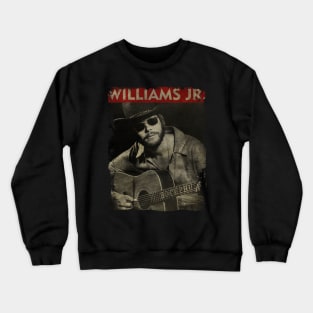 TEXTURE ART- Hank Williams Jr. - RETRO STYLE Crewneck Sweatshirt